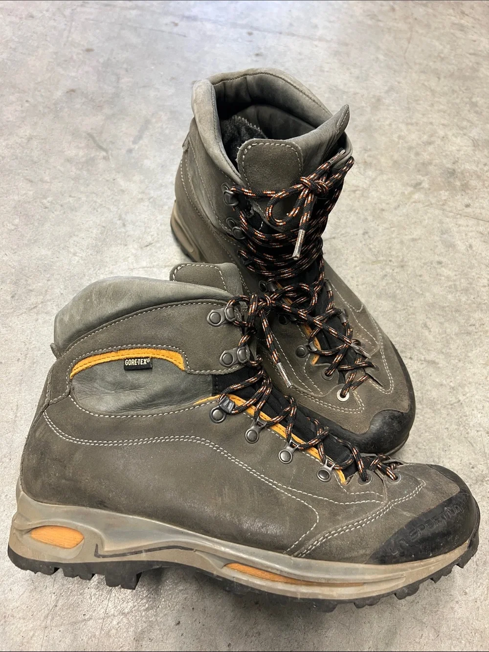 Scarpa Olive Brown and Orange Men's Gore-Tex Hiking Boots Size EUR 44 US 10 1/2